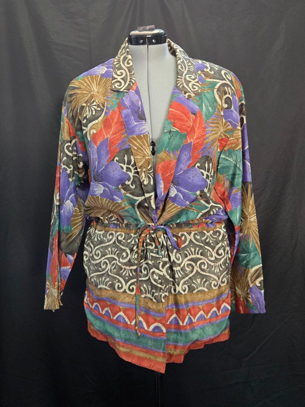 Vintage Campus Casuals of California Floral Boho Blouse Size 11/12 (Modern M)